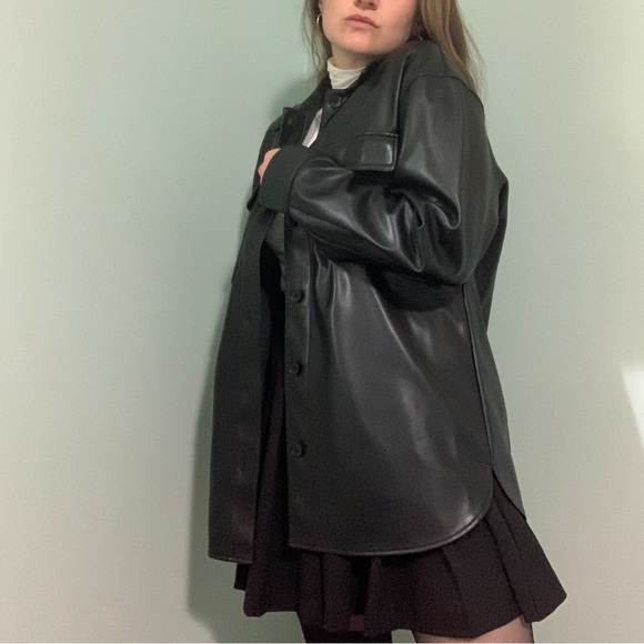 BANANA REPUBLIC faux leather shirt jacket - Picture 9 of 14